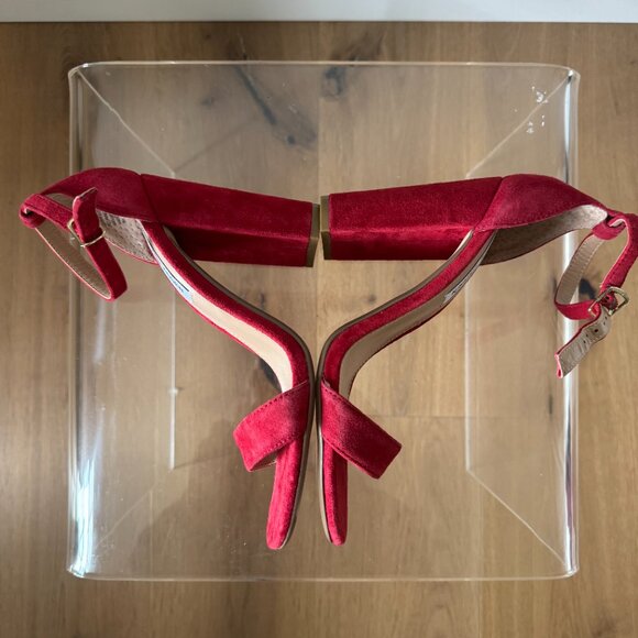 Steve Madden Carrson Red Suede Block Heel Sandals | Size 8 | NWOT - Picture 13 of 16